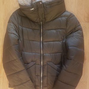 Zara jacket with faux fur collar size M